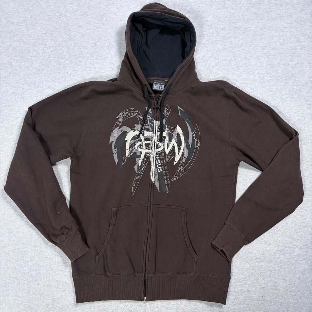 Not Of This World Zip Hoodie Brown Graphic